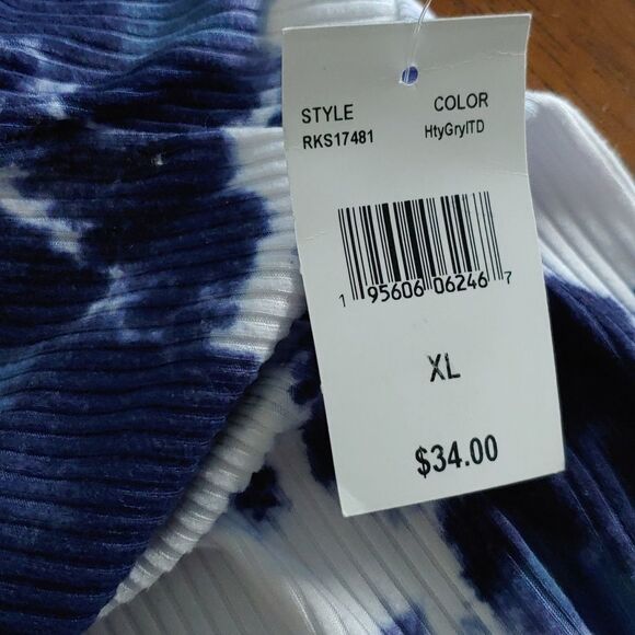No Connect tie dye blue white ribbed stretch leggings Sz Xl - Picture 7 of 7